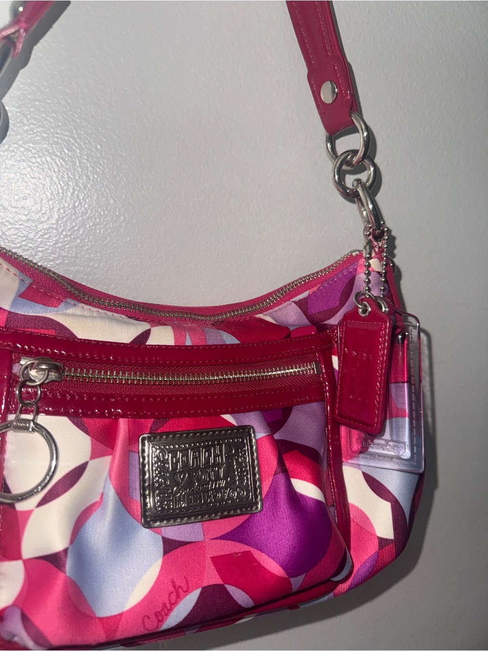 Coach Pink Multi-Pattern Shoulder Bag - Picture 2 of 7